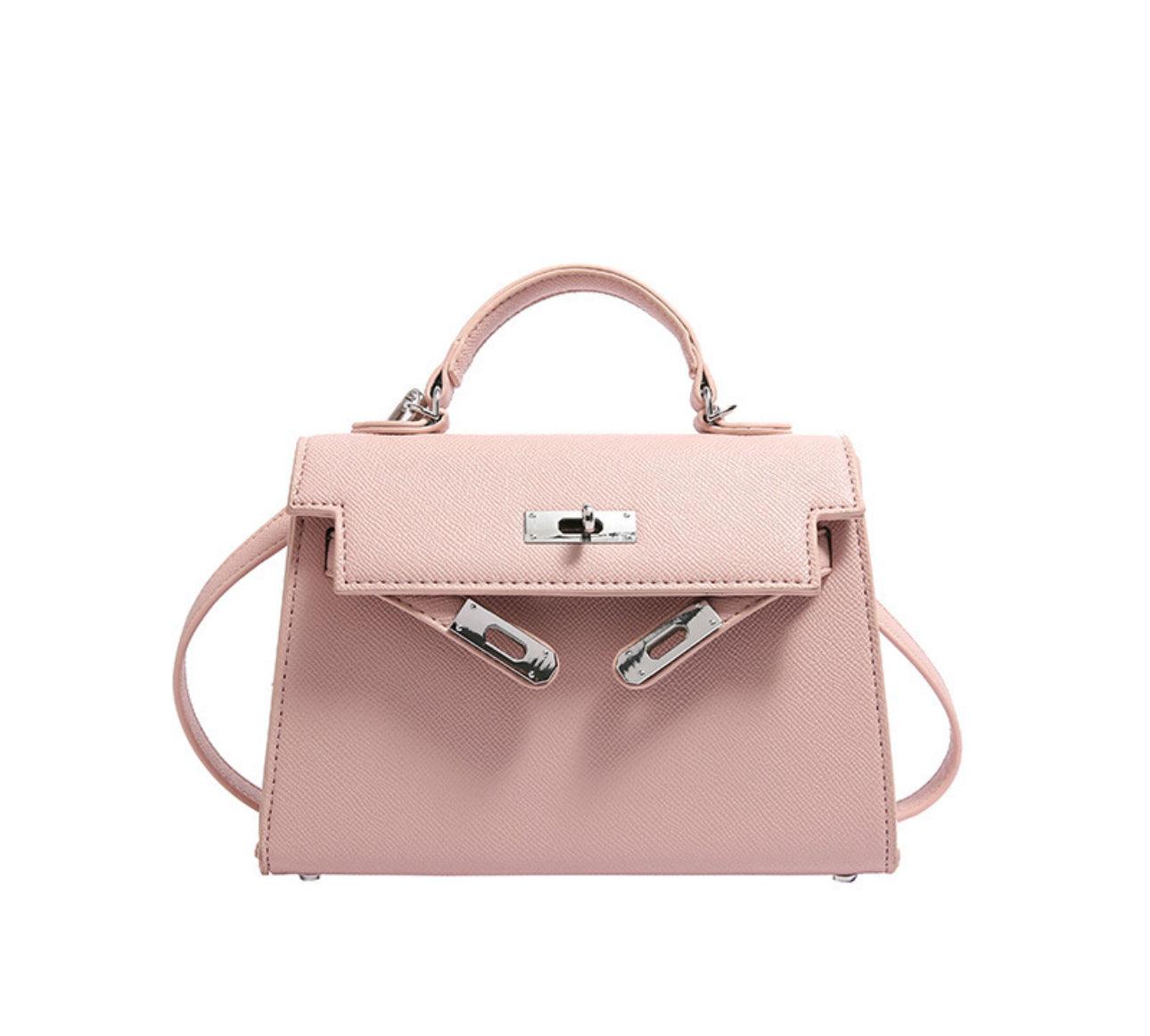 PU Leather-Silver Buckle Mini Handbag - Eyeamsassy