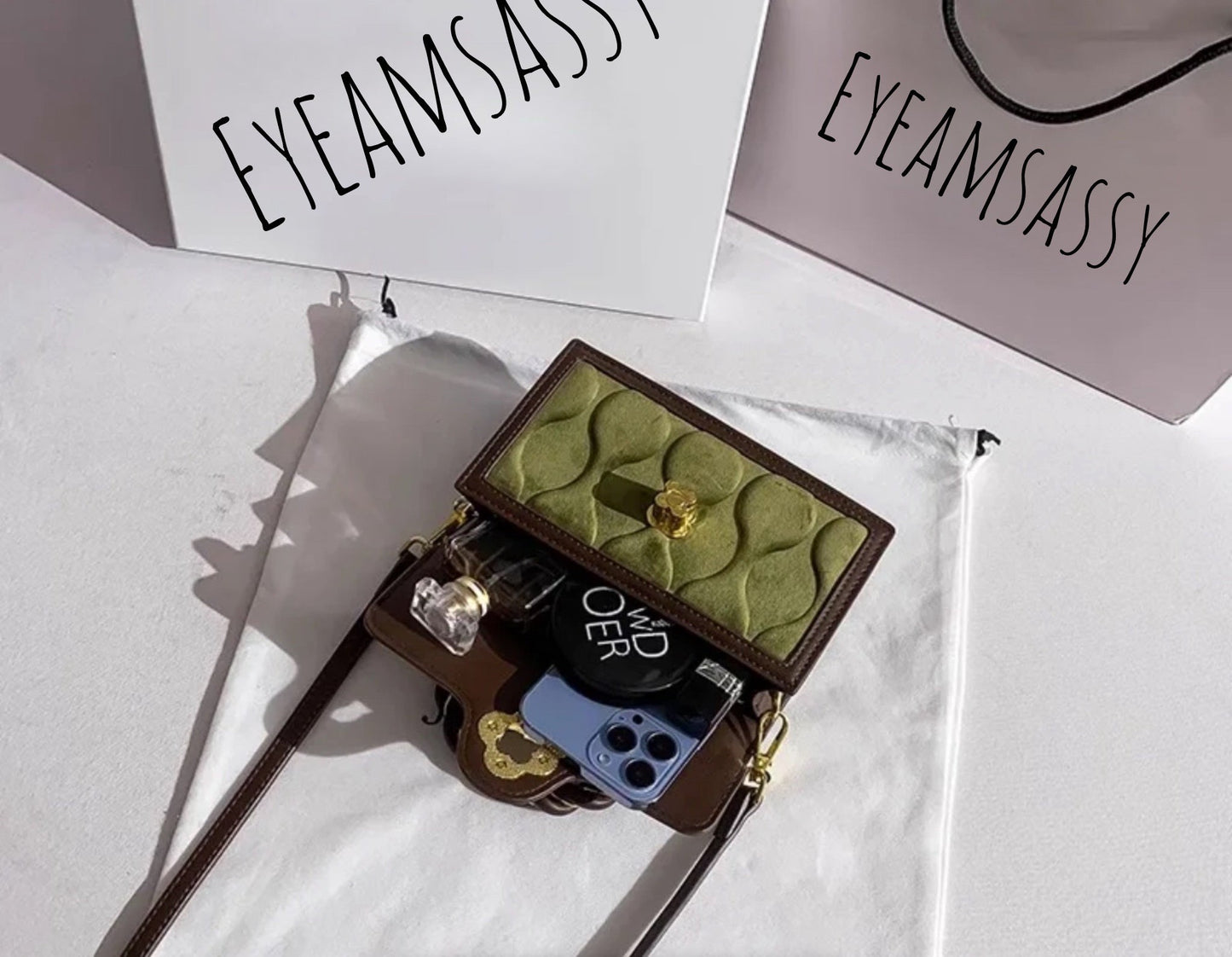 Velvet Cross-body Bag - Eyeamsassy