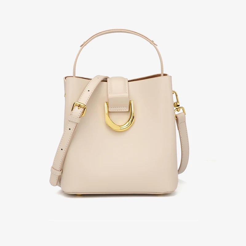 Genuine Leather Large Capacity Shoulder Bag - Eyeamsassy
