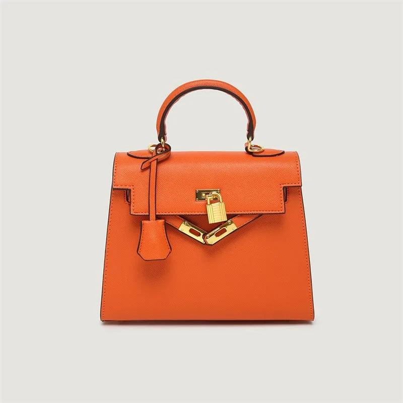 PU Leather-Gold Buckle Handbag - Eyeamsassy
