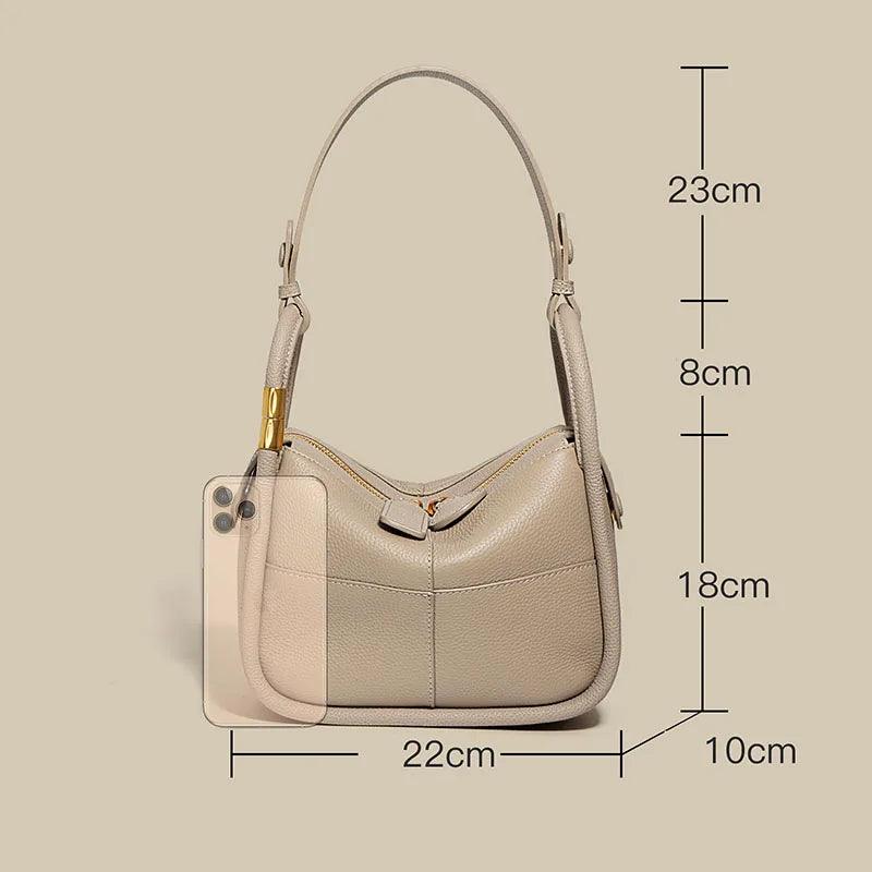Genuine Leather Large Capacity Handbag - Eyeamsassy