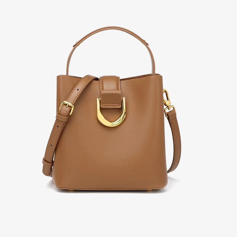 Genuine Leather Large Capacity Shoulder Bag - Eyeamsassy