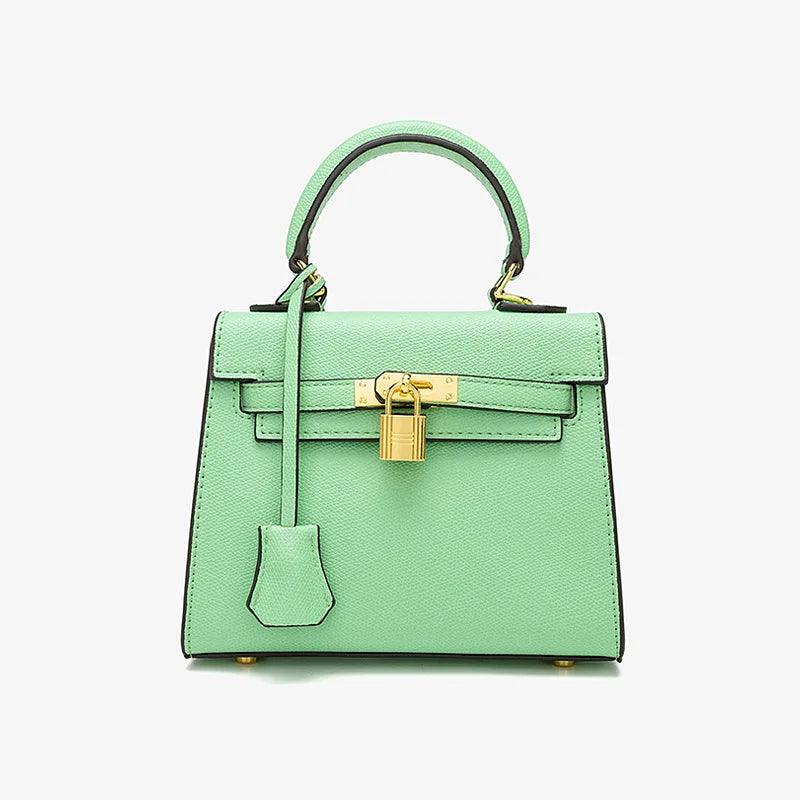 PU Leather-Gold Buckle Handbag - Eyeamsassy