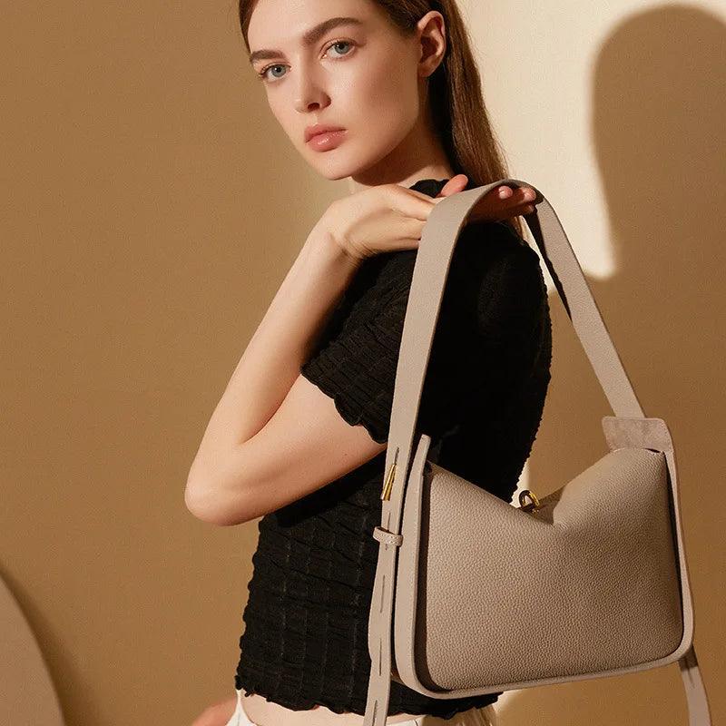 Genuine Leather Shoulder Strap Bag - Eyeamsassy