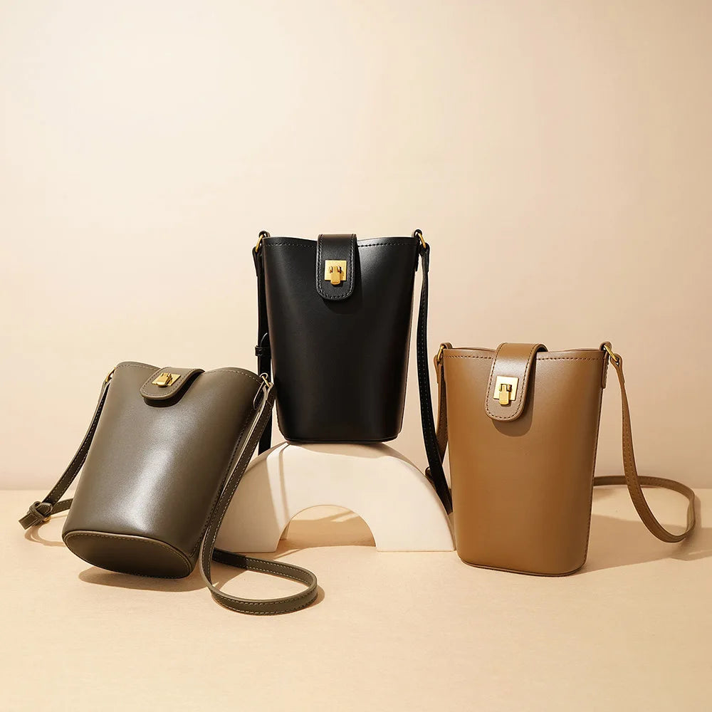 Genuine Leather Shoulder Bag - Eyeamsassy