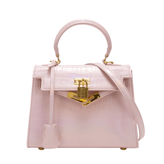 PU Leather-Gold Buckle Handbag - Eyeamsassy