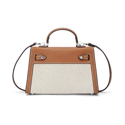 LINEN-PU Leather Handbag