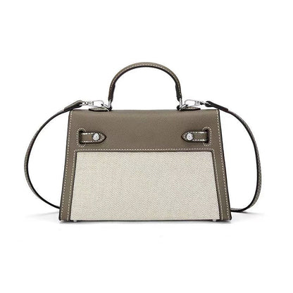 LINEN-PU Leather Handbag