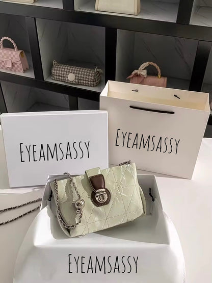 Metal Strap PU Leather Crossbody Bag