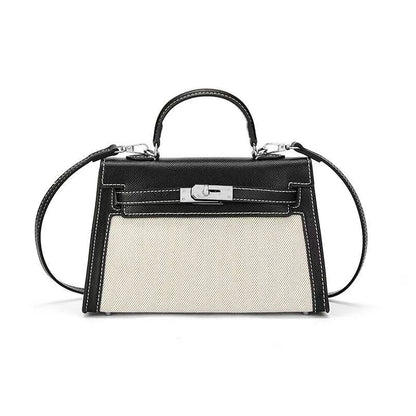 LINEN-PU Leather Handbag