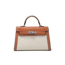 LINEN-PU Leather Handbag