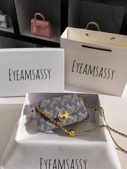 Gold-Chain Mini Crossbody Bag