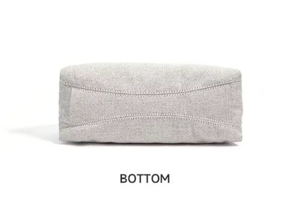 Genuine Leather-Denim Drawstring Bucket Bag