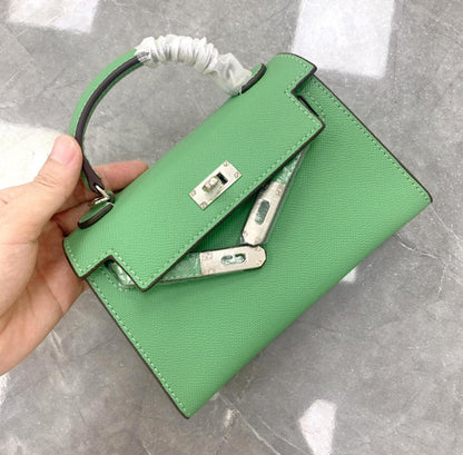 PU Leather-Silver Buckle Mini Handbag - Eyeamsassy