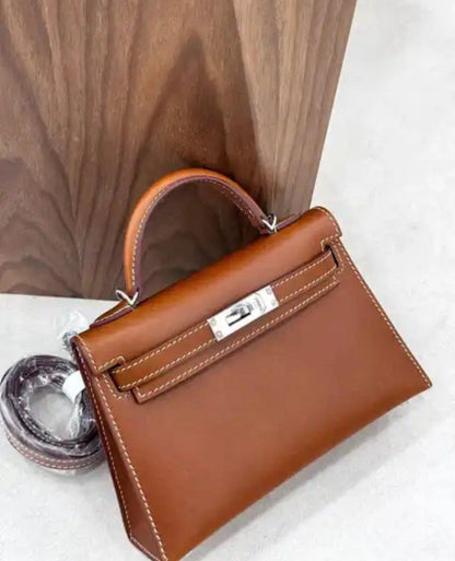 PU Leather-Silver Buckle Mini Handbag - Eyeamsassy