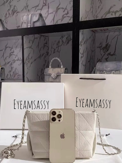 Metal Strap PU Leather Crossbody Bag