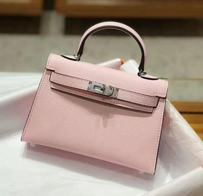 PU Leather-Silver Buckle Mini Handbag - Eyeamsassy