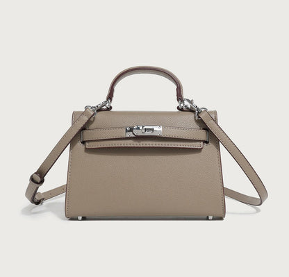 PU Leather-Silver Buckle Mini Handbag - Eyeamsassy
