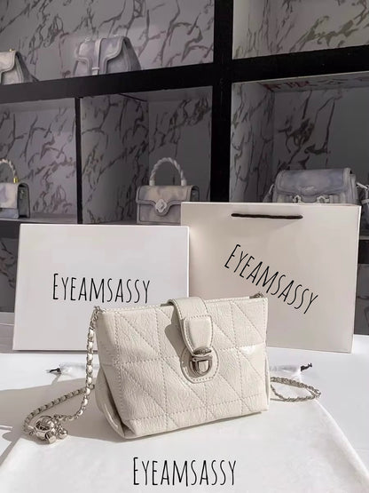 Metal Strap PU Leather Crossbody Bag