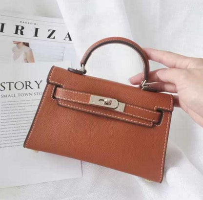 PU Leather-Silver Buckle Mini Handbag - Eyeamsassy