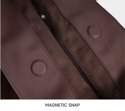 Frosted Cowhide Leather Plush Handle Shoulder Bag With Mini Coin Pouch