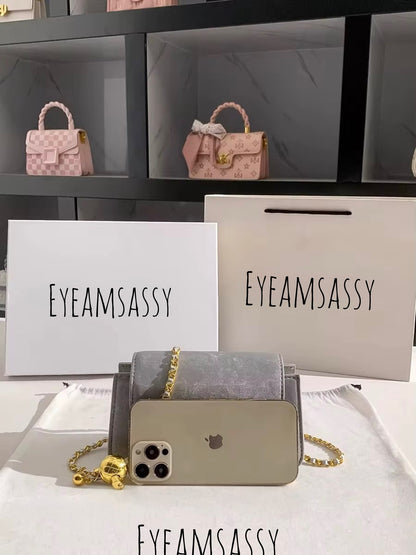 Gold-Chain Mini Crossbody Bag