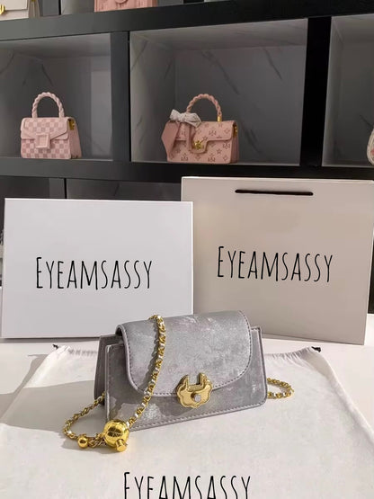 Gold-Chain Mini Crossbody Bag