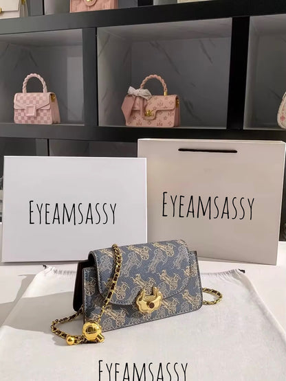 Gold-Chain Mini Crossbody Bag