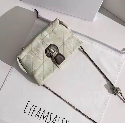 Metal Strap PU Leather Crossbody Bag