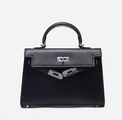 PU Leather-Silver Buckle Mini Handbag - Eyeamsassy