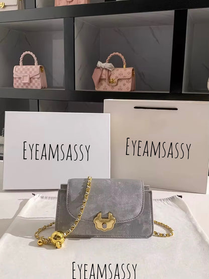 Gold-Chain Mini Crossbody Bag