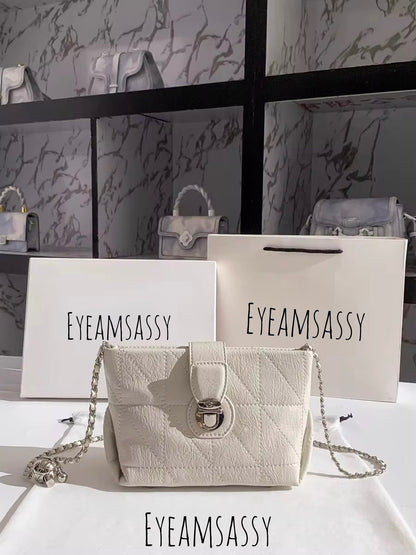 Metal Strap PU Leather Crossbody Bag