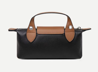 Small Cowhide Genuine Leather Satchel Handbag