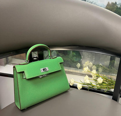 PU Leather-Silver Buckle Mini Handbag - Eyeamsassy