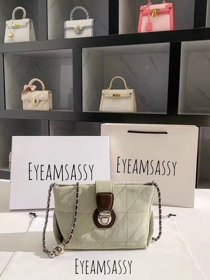 Metal Strap PU Leather Crossbody Bag