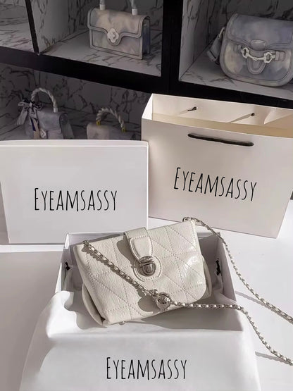 Metal Strap PU Leather Crossbody Bag