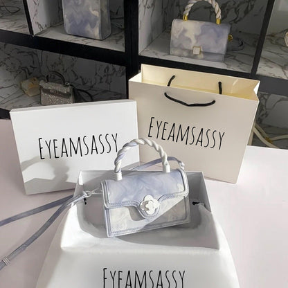 PU Leather Small Square Shoulder Bag - Eyeamsassy