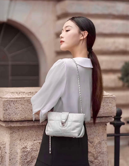 Metal Strap PU Leather Crossbody Bag