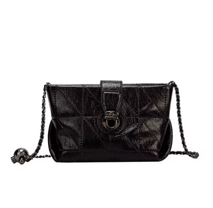 Metal Strap PU Leather Crossbody Bag