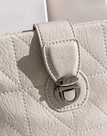 Metal Strap PU Leather Crossbody Bag