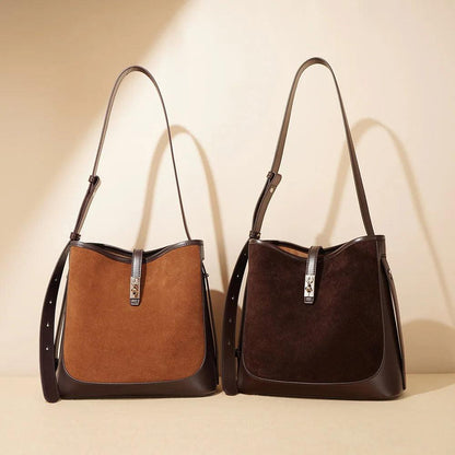 Suede Leather Hand Bag - Eyeamsassy
