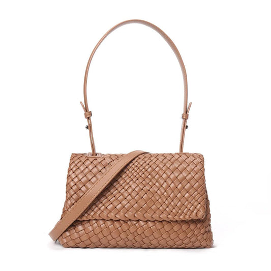 Woven Genuine Leather Tote Bag - Eyeamsassy