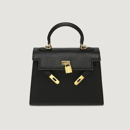 PU Leather-Gold Buckle Handbag - Eyeamsassy