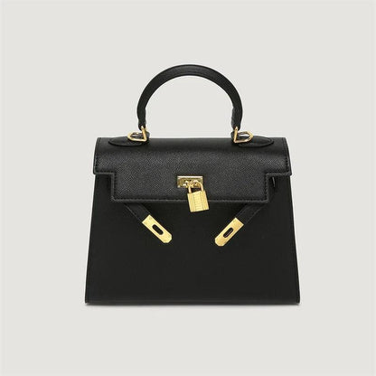 PU Leather-Gold Buckle Handbag - Eyeamsassy