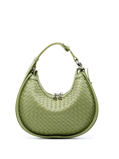 Genuine Leather Large Capacity Woven Hand Bag - Eyeamsassy