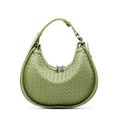 Genuine Leather Large Capacity Woven Hand Bag - Eyeamsassy