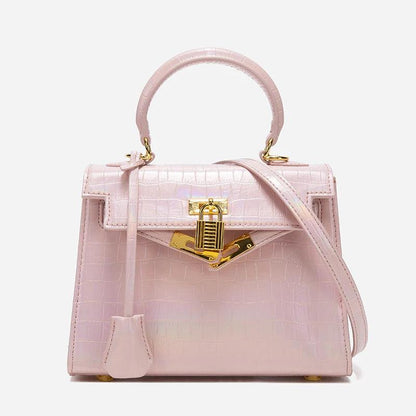 PU Leather-Gold Buckle Handbag - Eyeamsassy