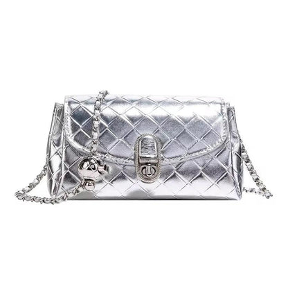 PU Leather Metal Chain Cross-Body Bag - Eyeamsassy