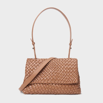 Woven Genuine Leather Tote Bag - Eyeamsassy