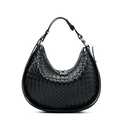 Genuine Leather Large Capacity Woven Hand Bag - Eyeamsassy